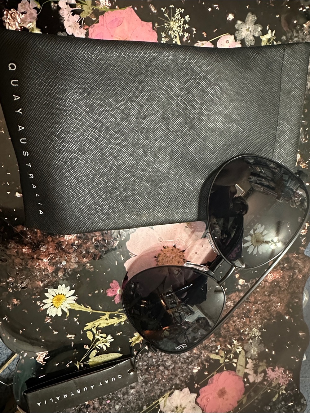 Quay Australia Black Aviator Sunglasses